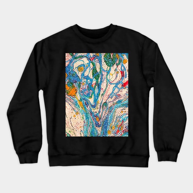 Abstract marble texture fluid art design Crewneck Sweatshirt by FLOWING COLORS